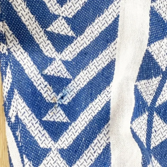 Never A Wallflower Womens Blue White India Handloom Cynthia Dress Size XS - Picture 10 of 11